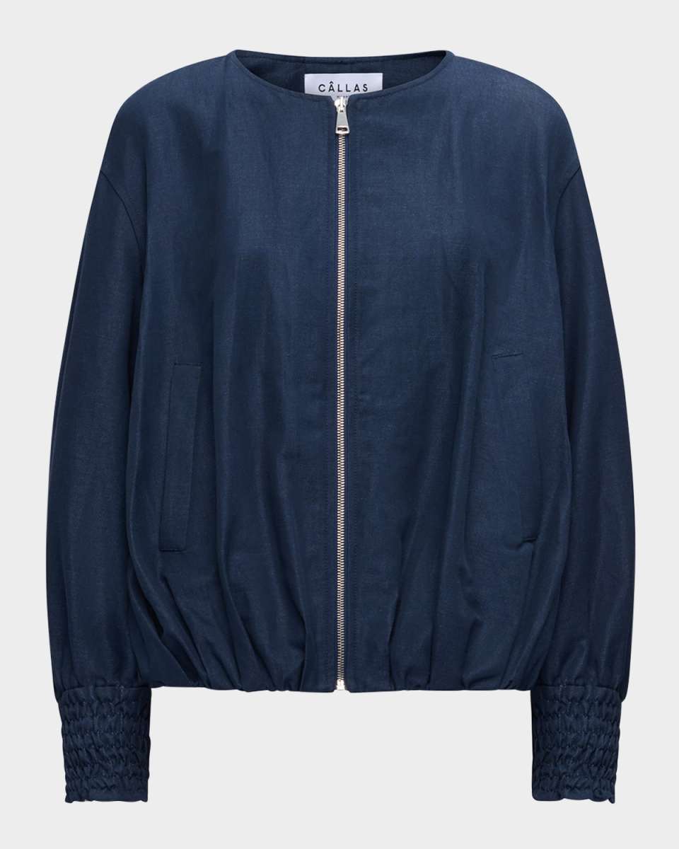 Marta Smocked Sleeve Bomber Jacket